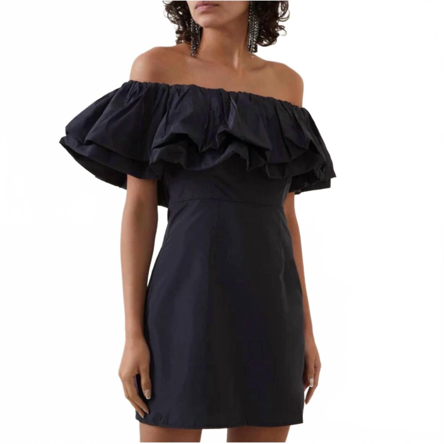 New Rhode Women's Vivi Off The Shoulder Ruffle Mini Dress In Black